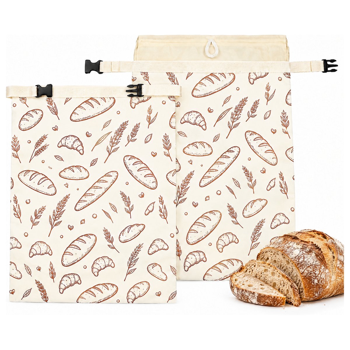 Bexholm Beeswax Bread Bags for Homemade Bread and Sourdough, 2 Pack XL