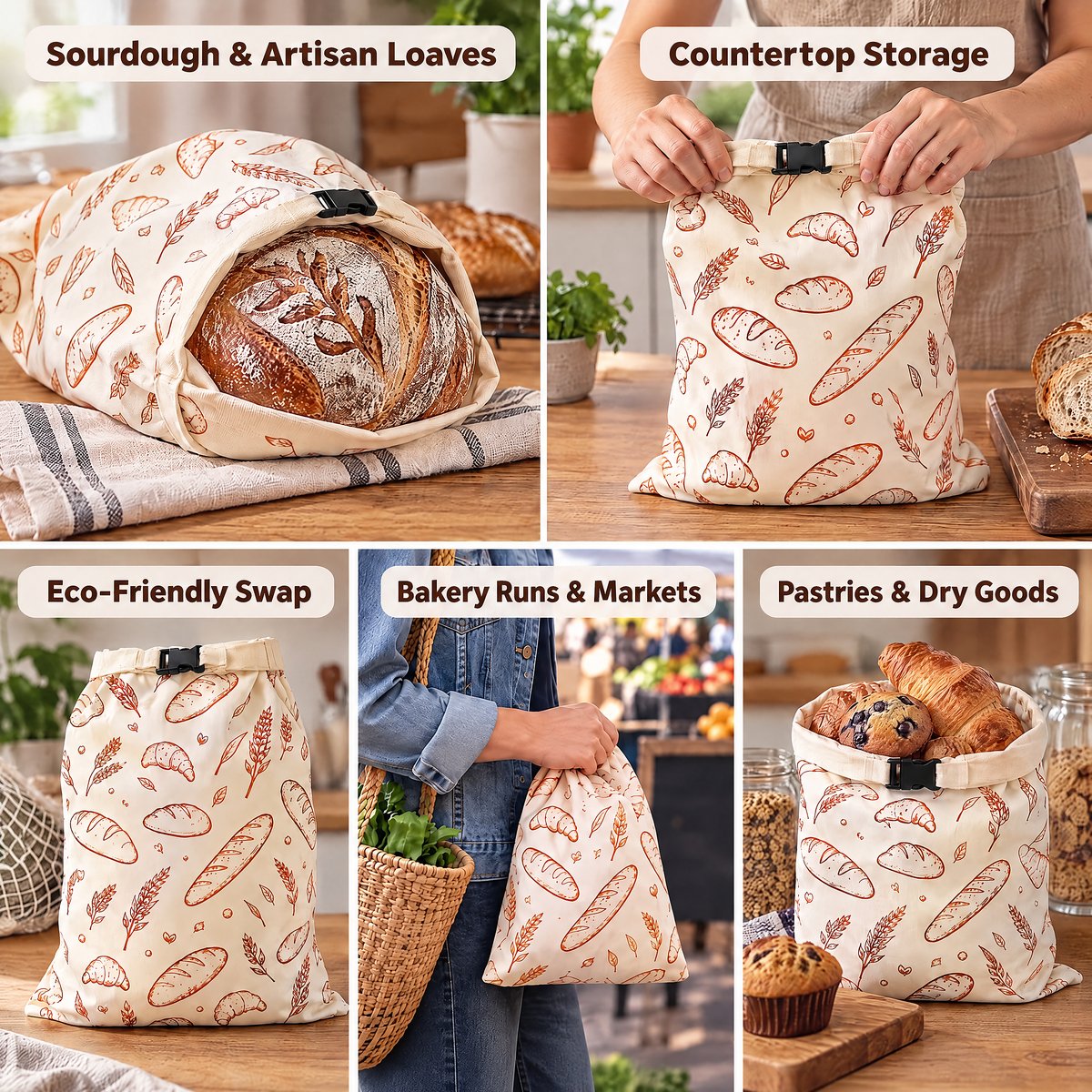 Bexholm Beeswax Bread Bags for Homemade Bread and Sourdough, 2 Pack XL, photo 4 of 4